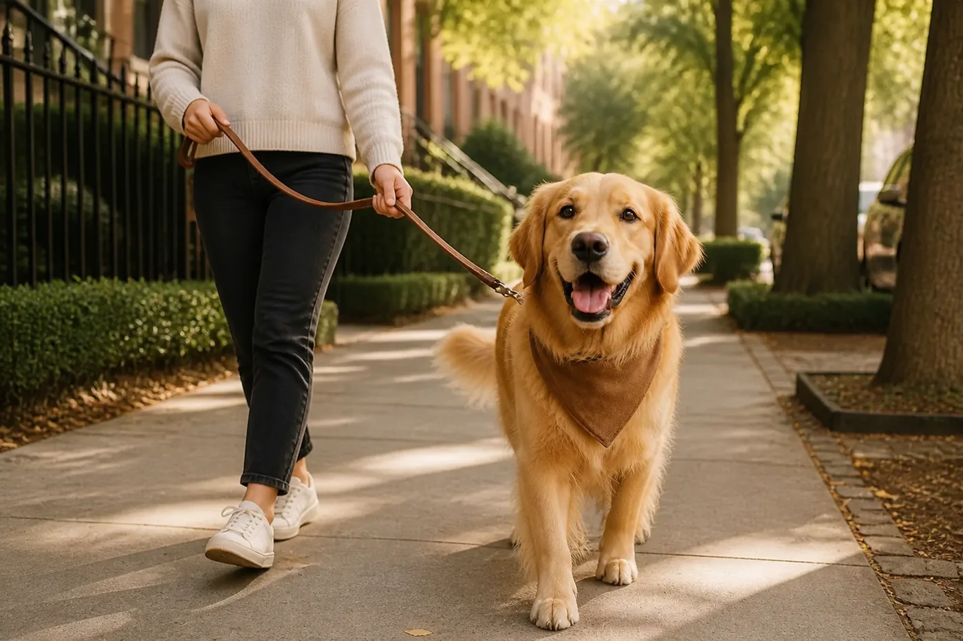 Generated test visualization of Luna enjoying a Pawluxe dog walk