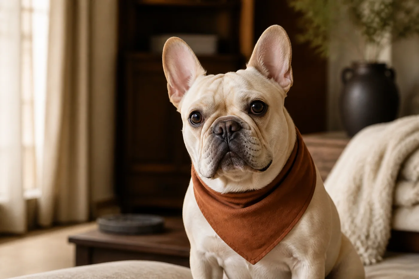Generated test portrait of Milo, a French Bulldog